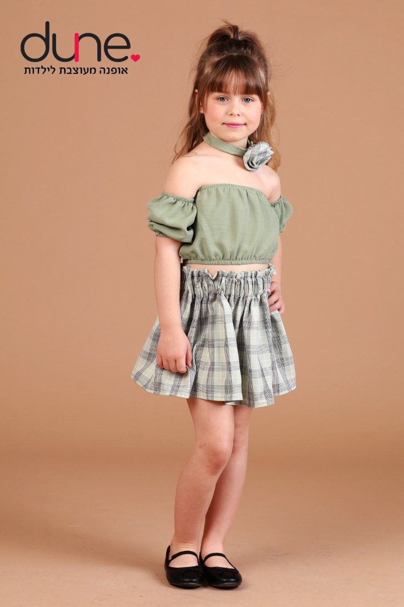 סט חצאית עם חולצת סטרפלס