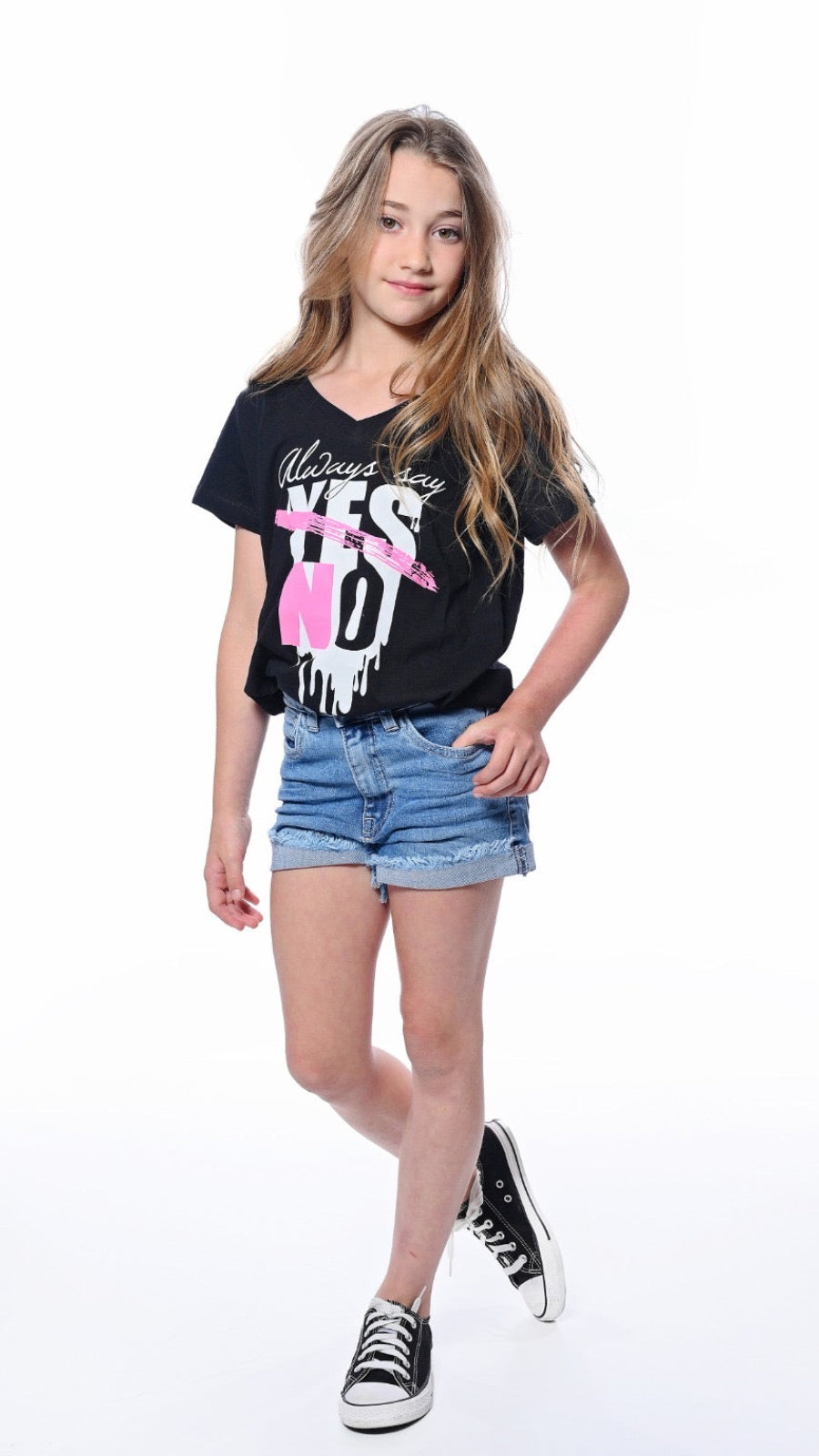 שורט ג'ינס לילדה סטון ווש