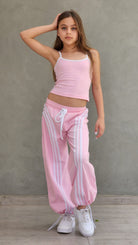 חליפת היפ הופ פסים וורודה לילדות ונערות
