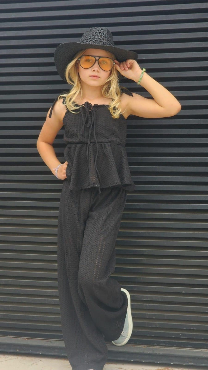 סט סריג קרושה וחולצת קשירה