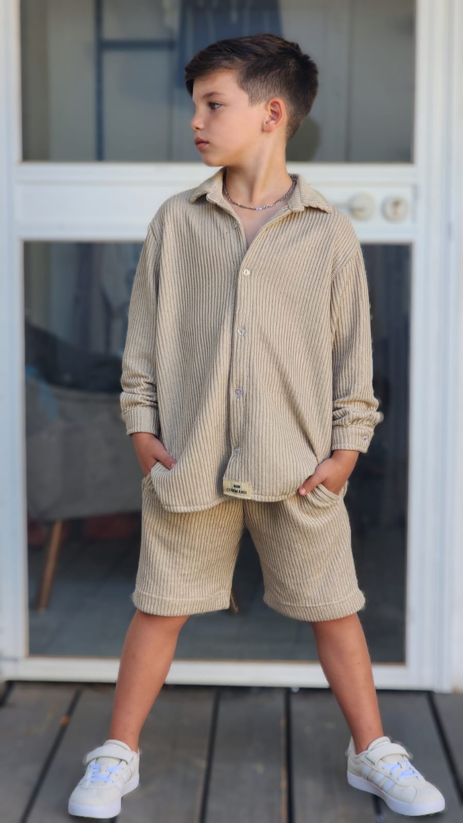 סט בנים סריג שורות