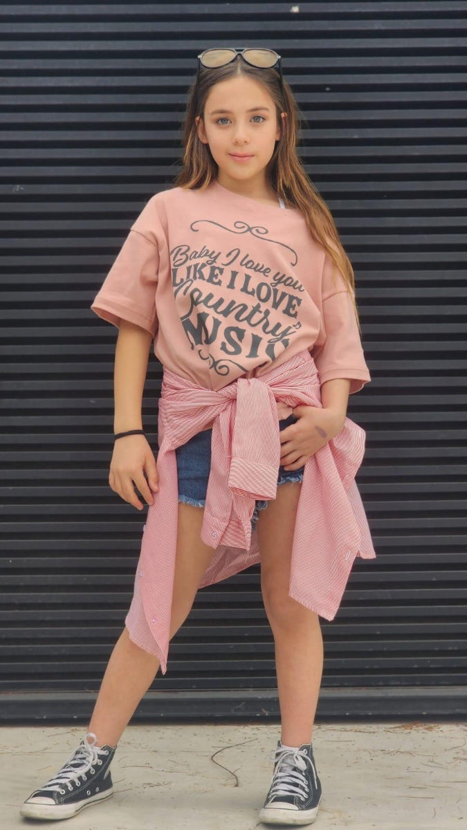 חולצת אוברסייז הדפס כיתוב