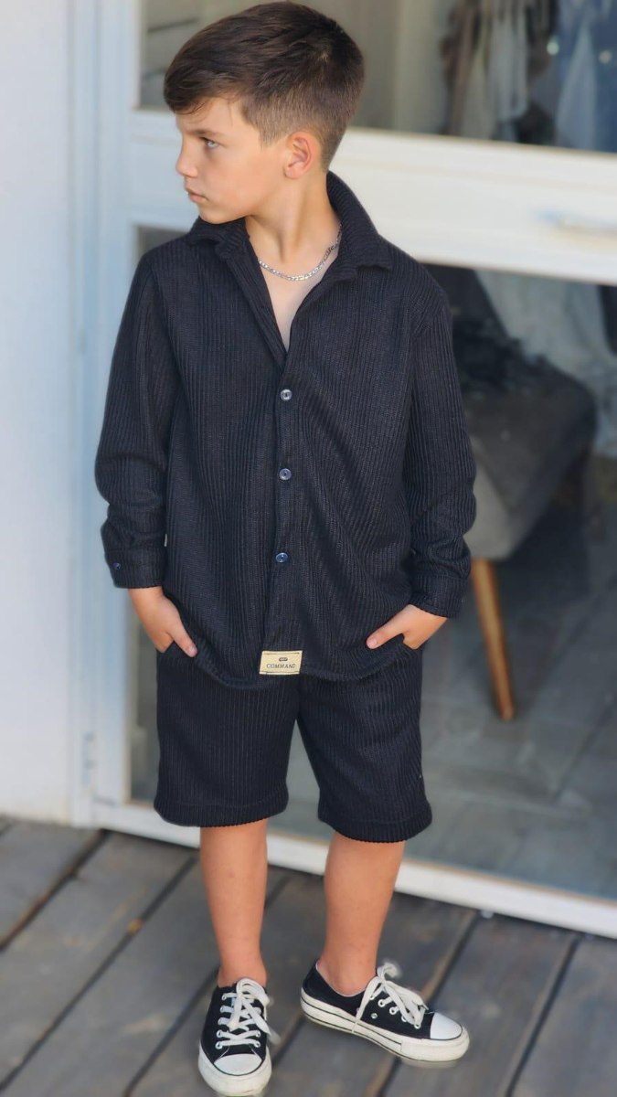 סט בנים סריג שורות