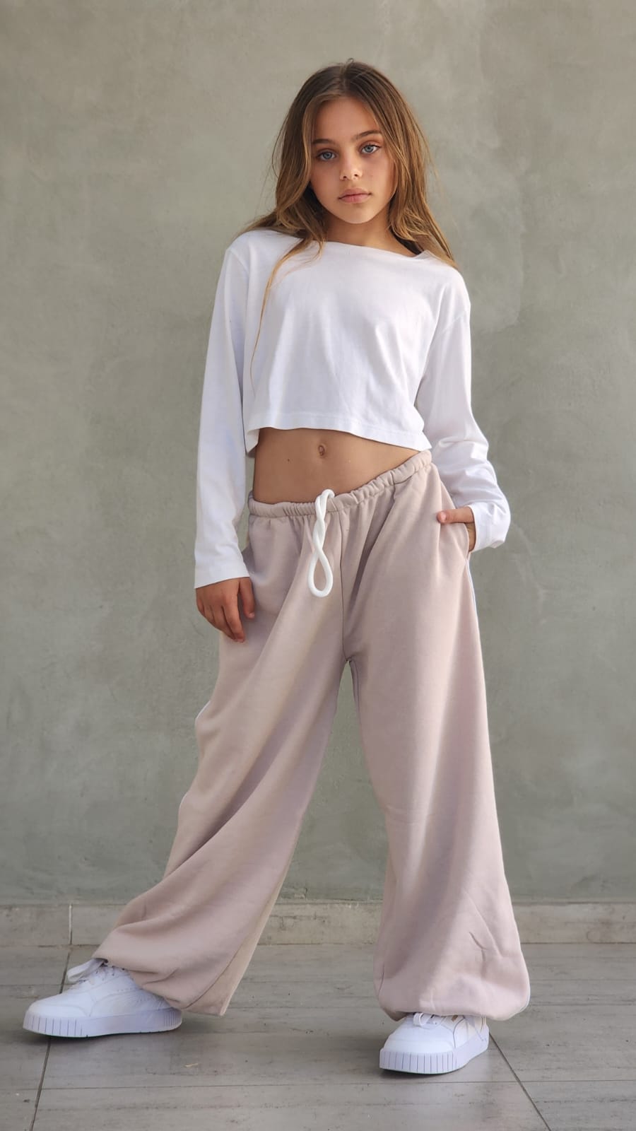 מכנס פרנצ'טרי ארוך עם פספול צד