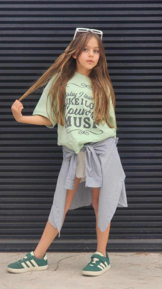 חולצת אוברסייז הדפס כיתוב