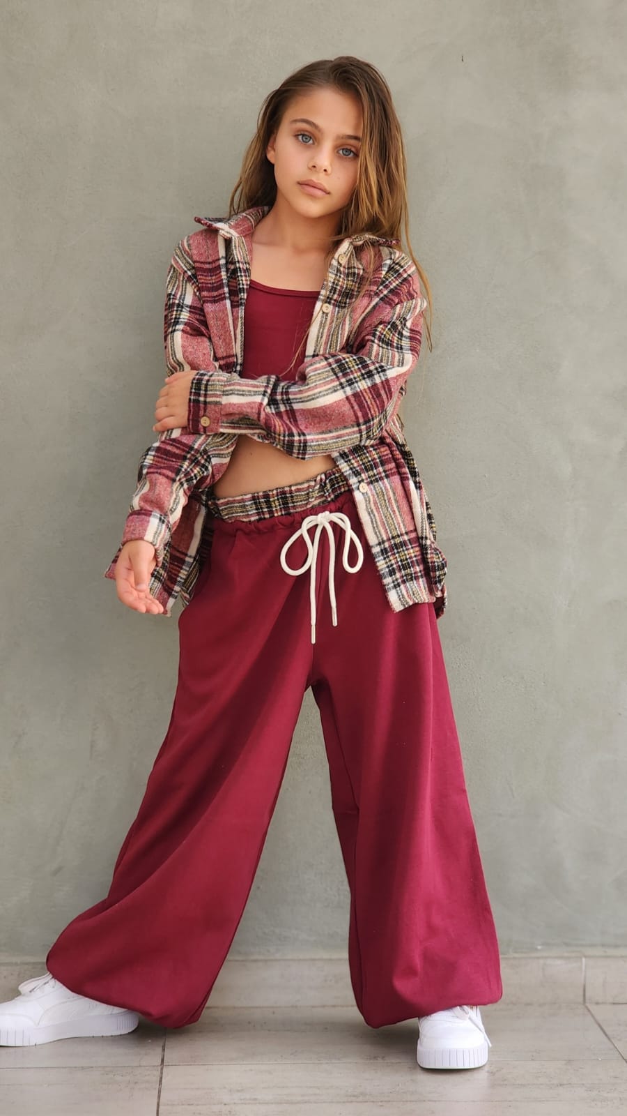 חליפה אינטרלוק מכנס חולצה גוזייה