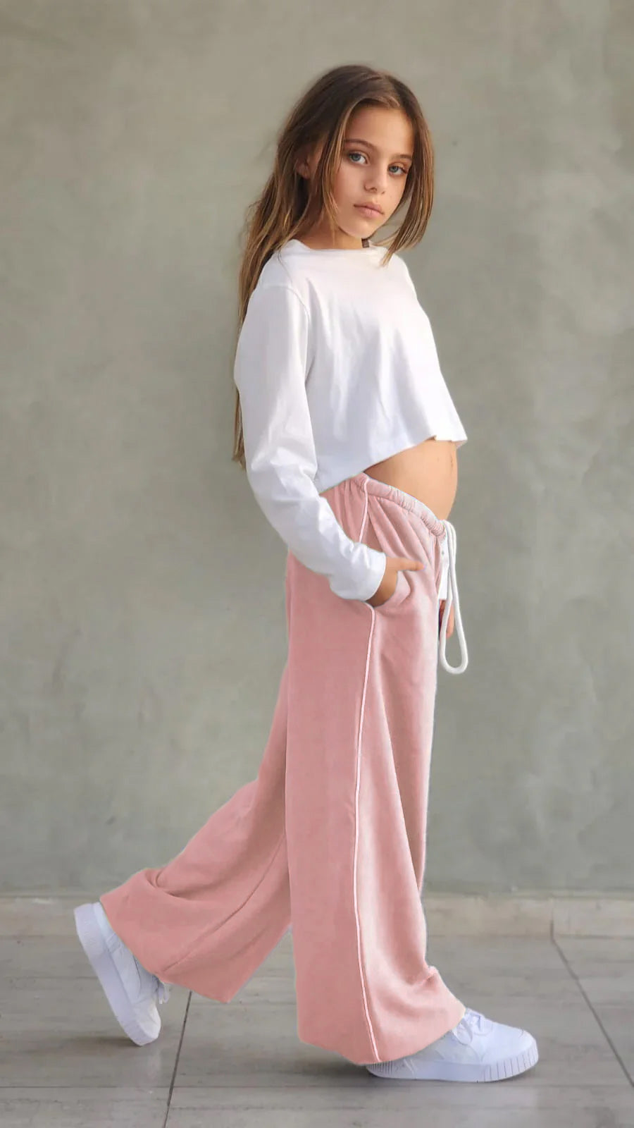 מכנס פרנצ'טרי פספול צד ,כיסי צד גומי חפת סוף רגל