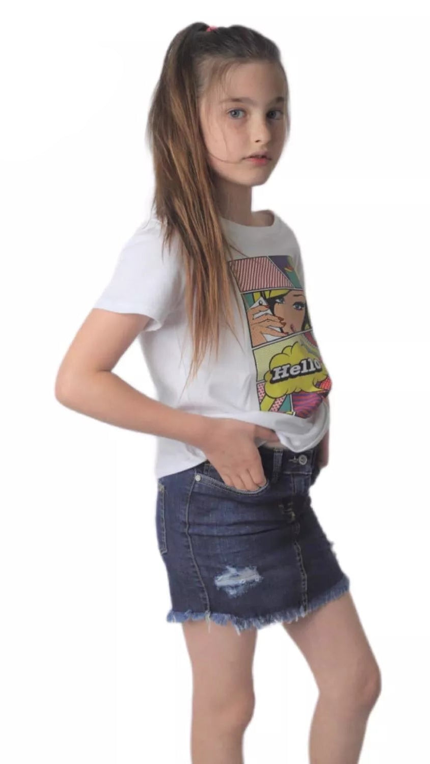 חצאית ג'ינס לבנות