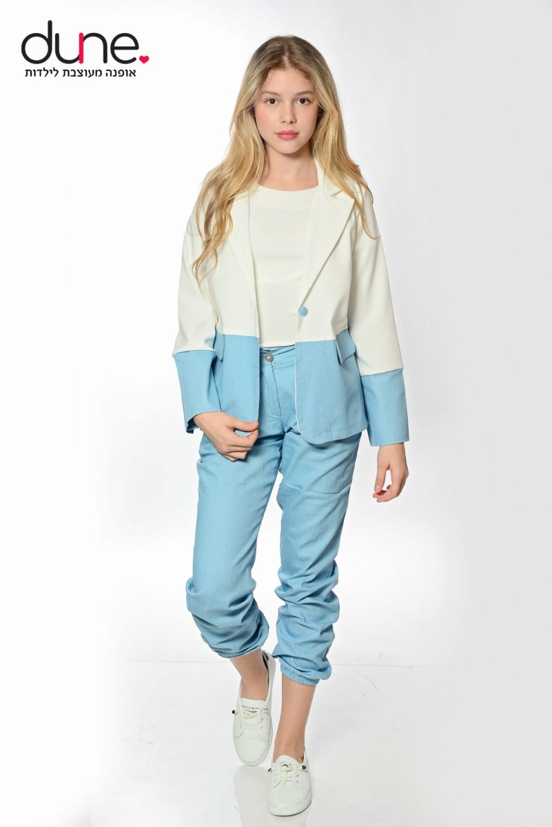 סט ג'קט שילוב ג'ינס ומכנס